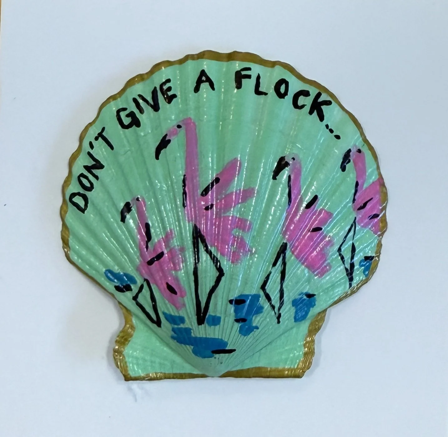Don't give a flock on painted wood — original painting by The Color Meg