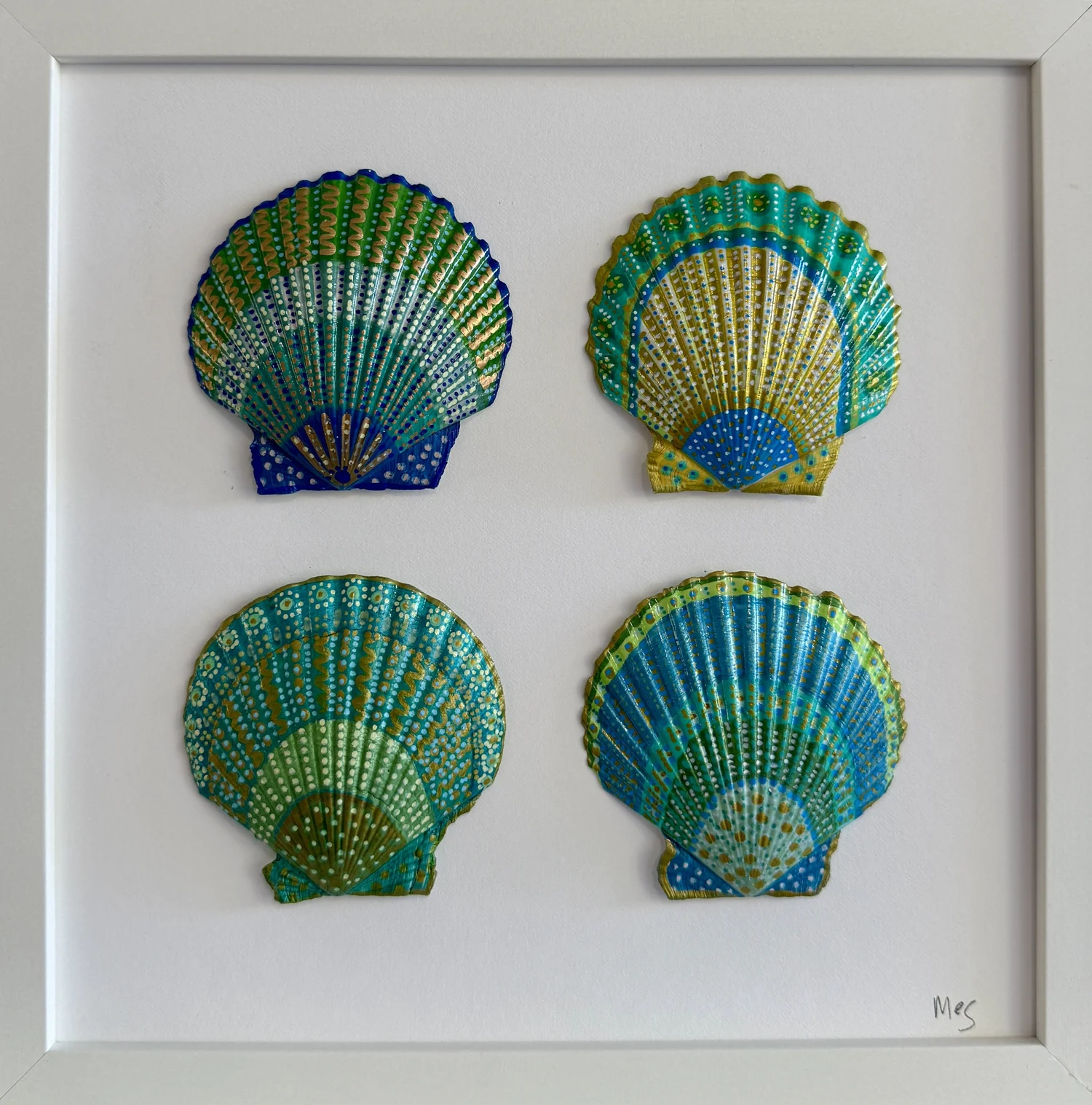 Aloe shells framed — original painting by The Color Meg