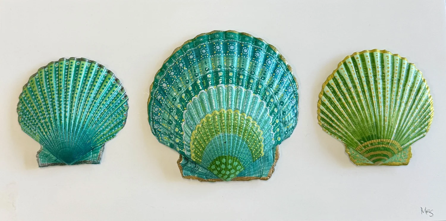 Turquoise shells — original painting by The Color Meg