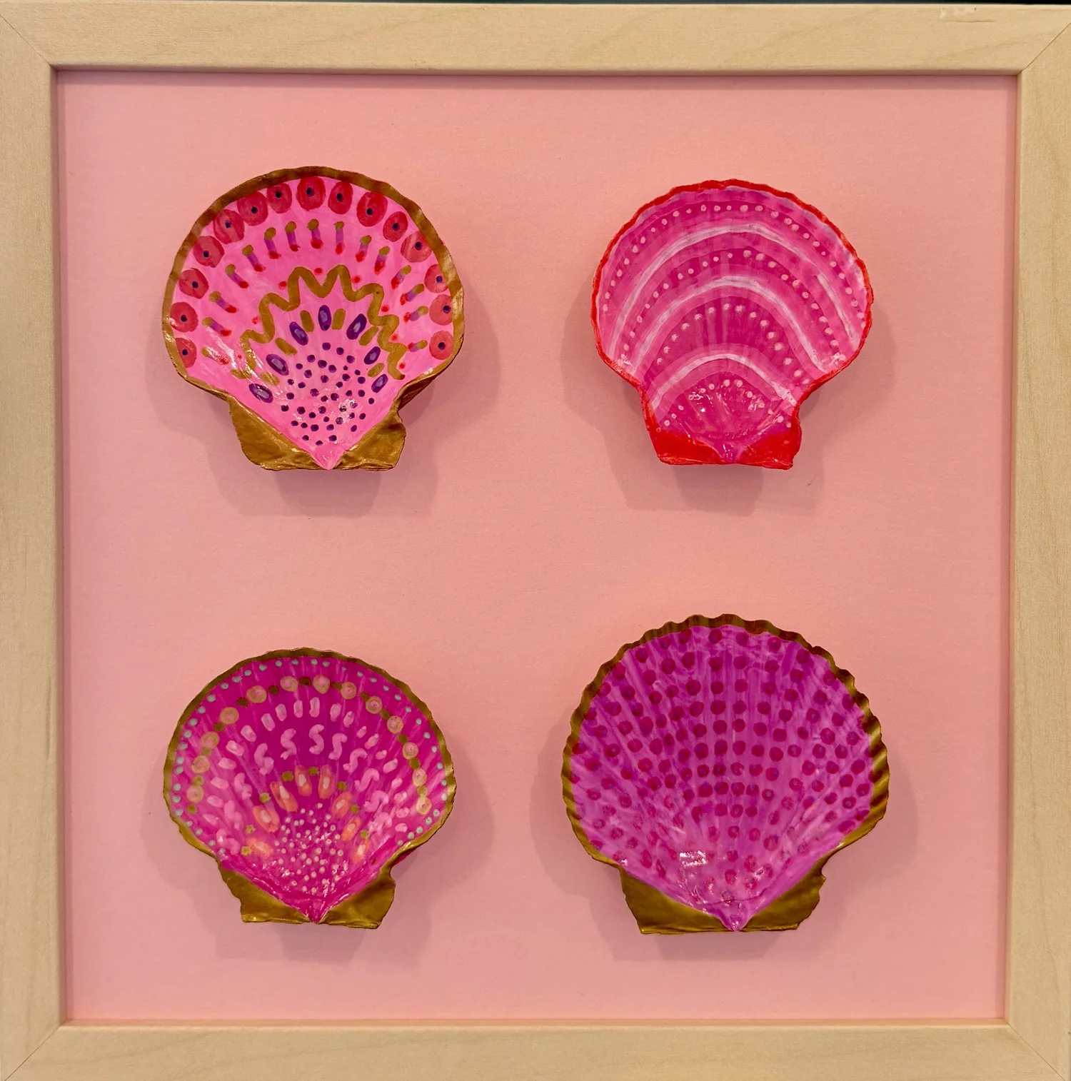 Blush shells framed — original painting by The Color Meg