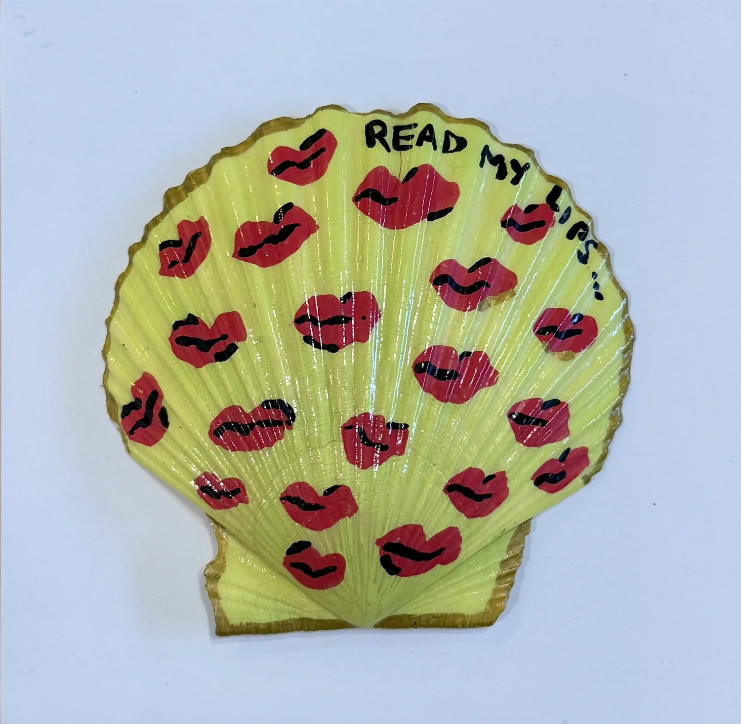 Read my lips on painted wood — original painting by The Color Meg