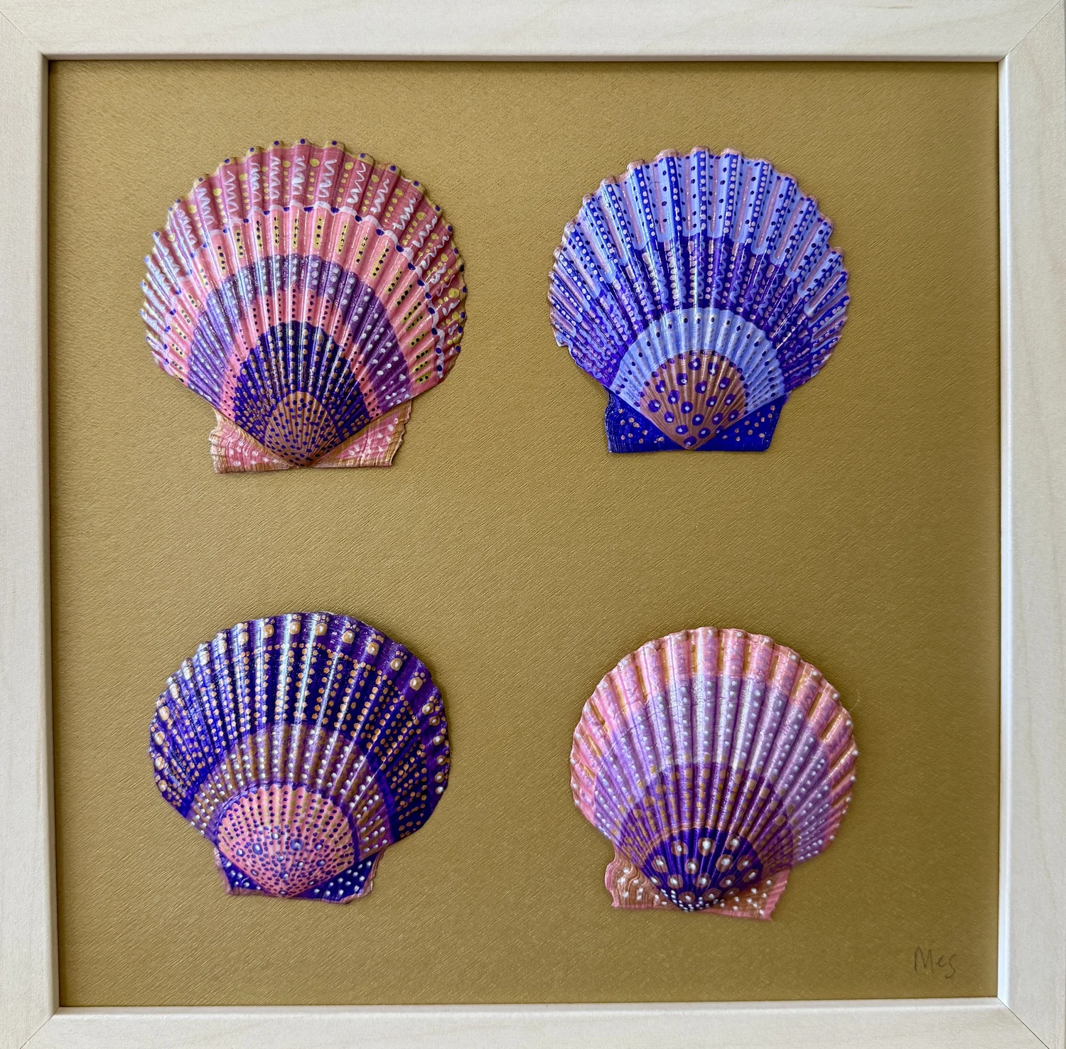 Abalone shells framed — original painting by The Color Meg